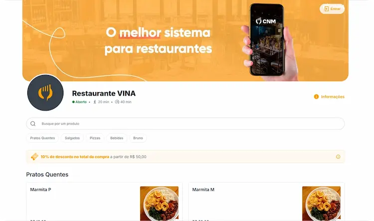 Cardápio Digital - Vina Delivery