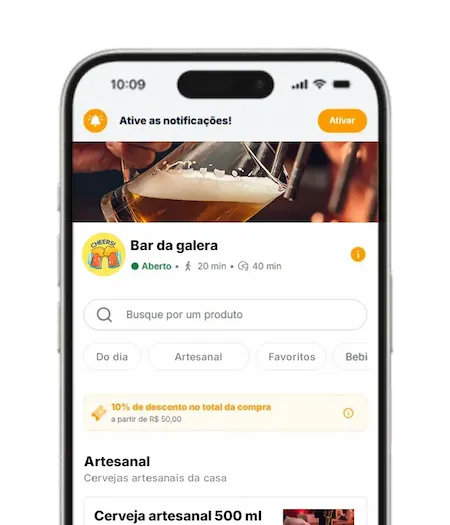 Cardápio digital para bar