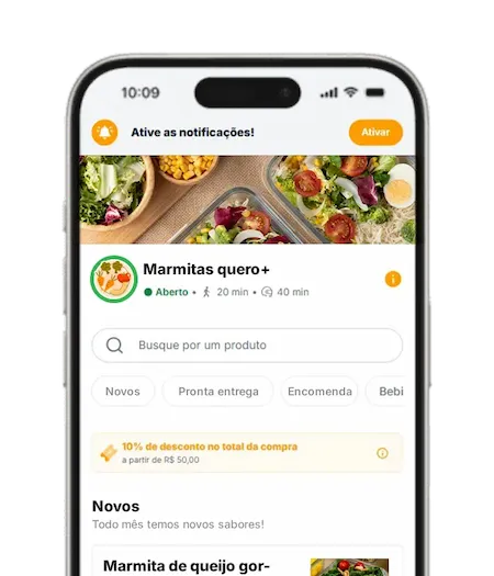 Cardápio digital para marmitarias