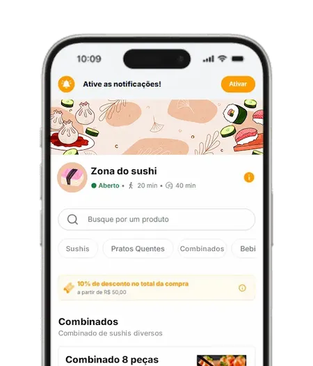 Cardápio digital para restaurante japonês de sushi